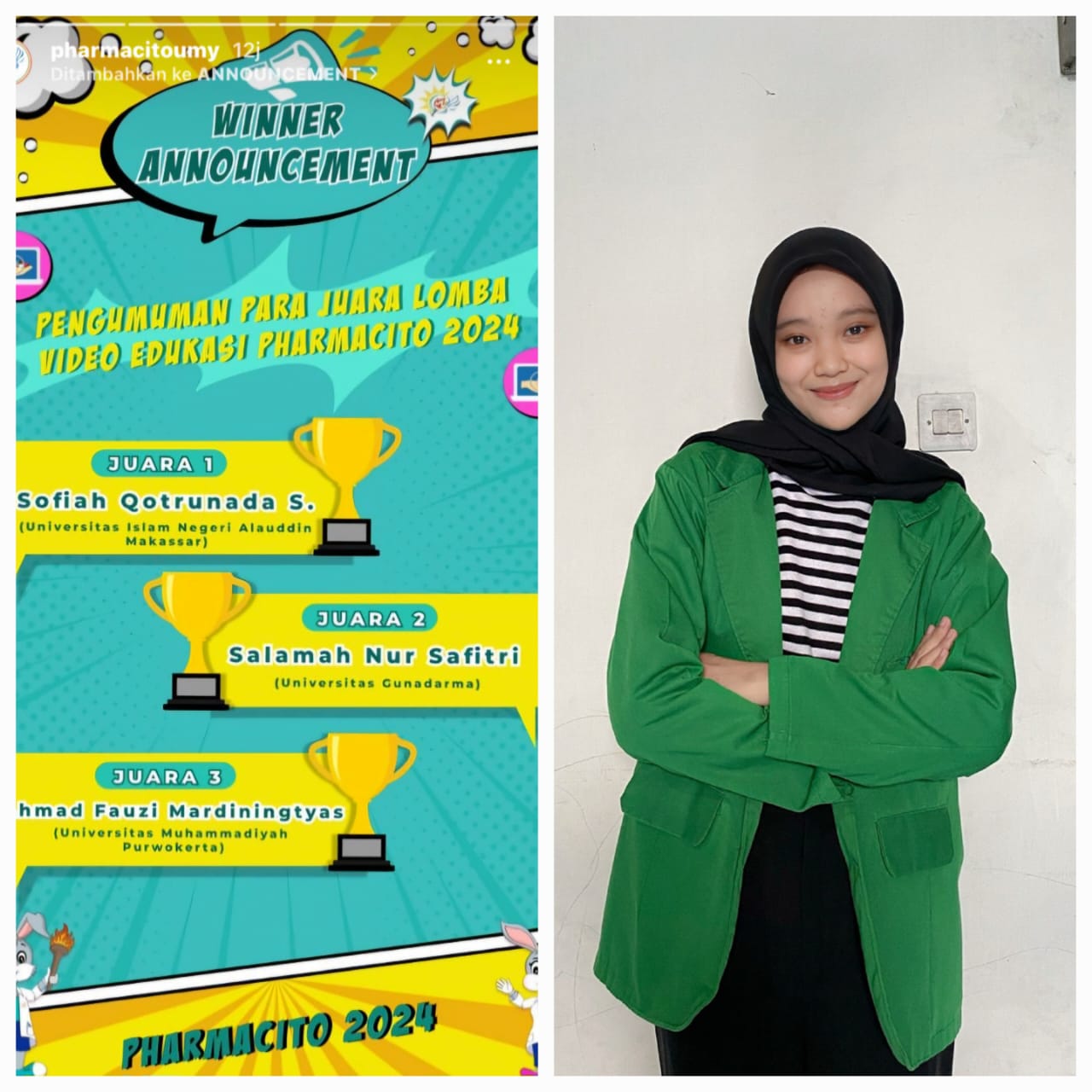 MAHASISWA FARMASI MENJUARAI Pharmaceutical Competition Universitas Muhammadiyah Yogyakarta 2024 (PHARMACITO UMY 2024) 